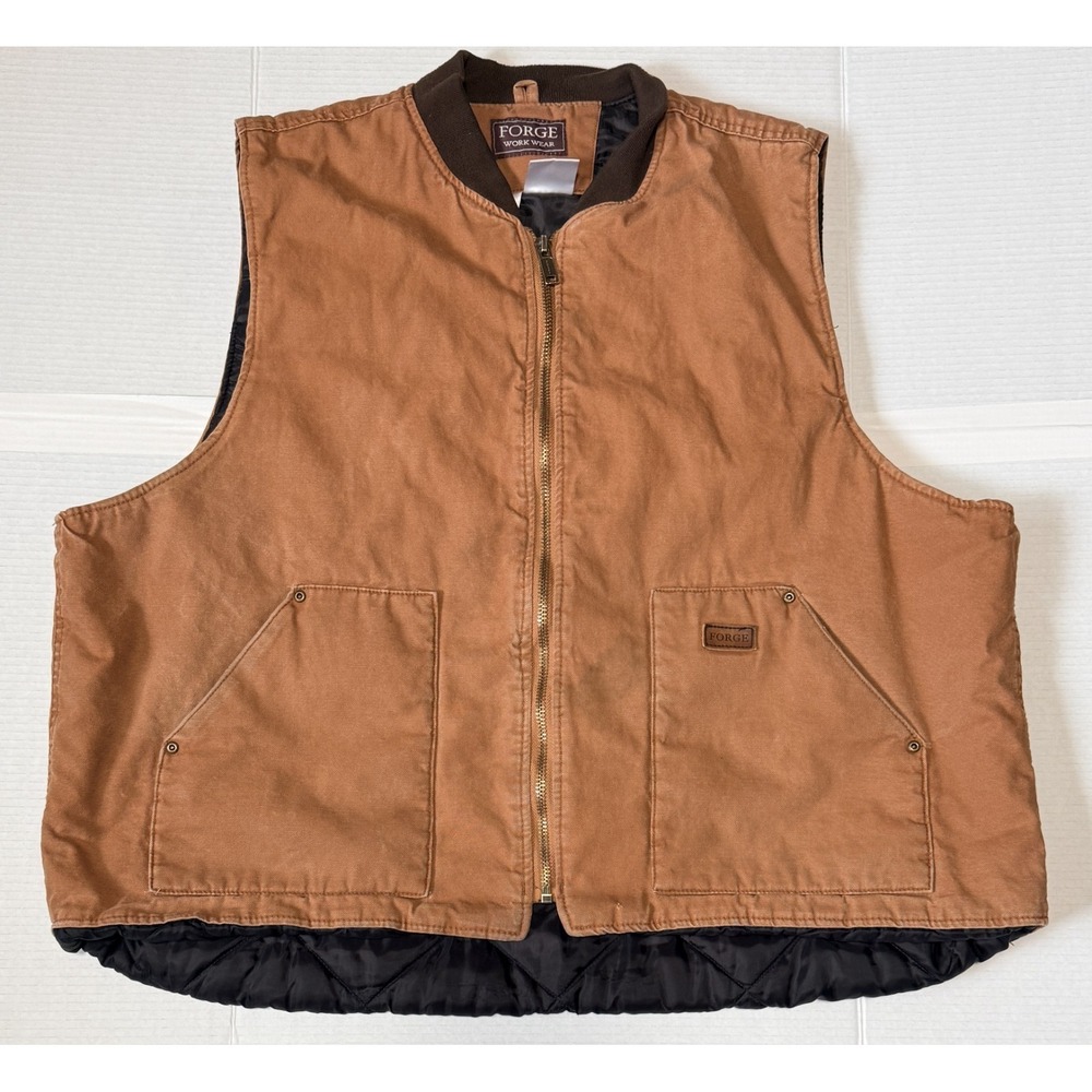 FORGE Workwear -‎ Men's Canvas Insulated Quilt Lined Vest - Size 3X-Large 3XL